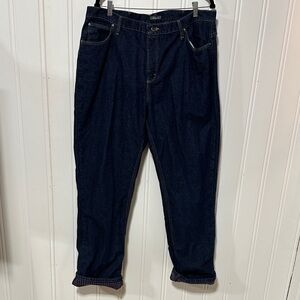 Cabela's Flannel Lines Deep Indigo Jeans Women’s 18 L Long